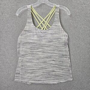 Lululemon Women Activewear Top 8 Gray  Slay The Studio 2-In-1 Tank Built in Bra